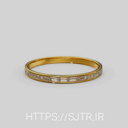 Channel Set Half Eternity Baguette Diamond Wedding Band
